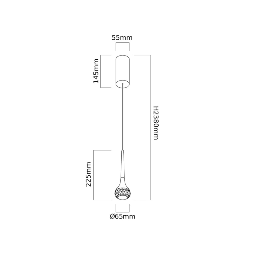 Open Design OR86171 - Suspension sur câble CRIMA LED/7W/230V laiton