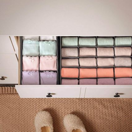 Organisateur de linge pour tiroir GRANT, gris