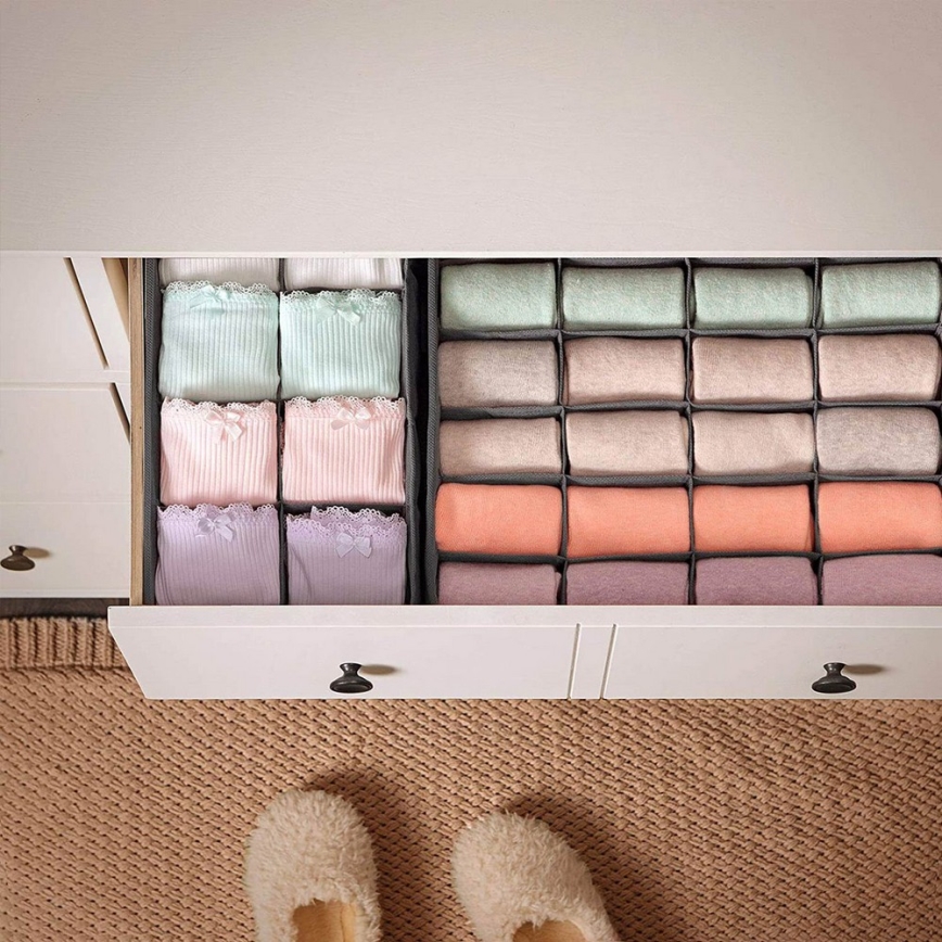 Organisateur de linge pour tiroir GRANT, gris