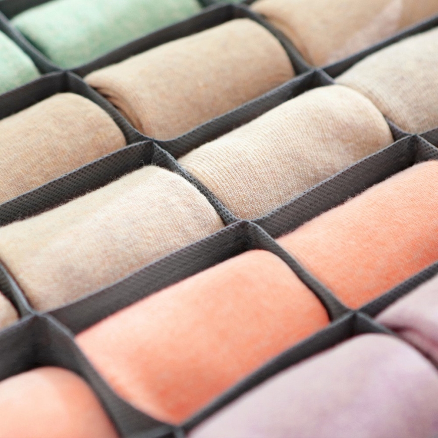 Organisateur de linge pour tiroir GRANT, gris