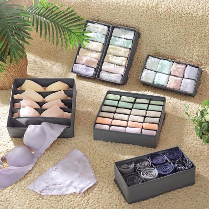 Organisateur de linge pour tiroir GRANT, gris