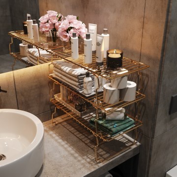 Organisateur d'étagère 42x19 cm doré