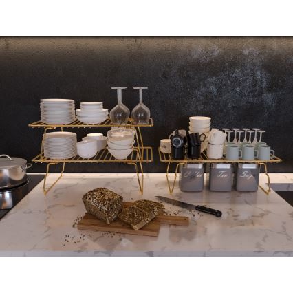 Organisateur d'étagère 42x19 cm doré