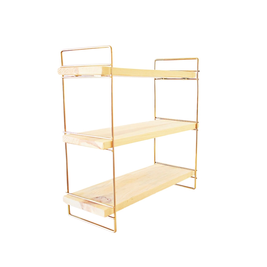 Organisateur d'étagère 45x40 cm doré/marron