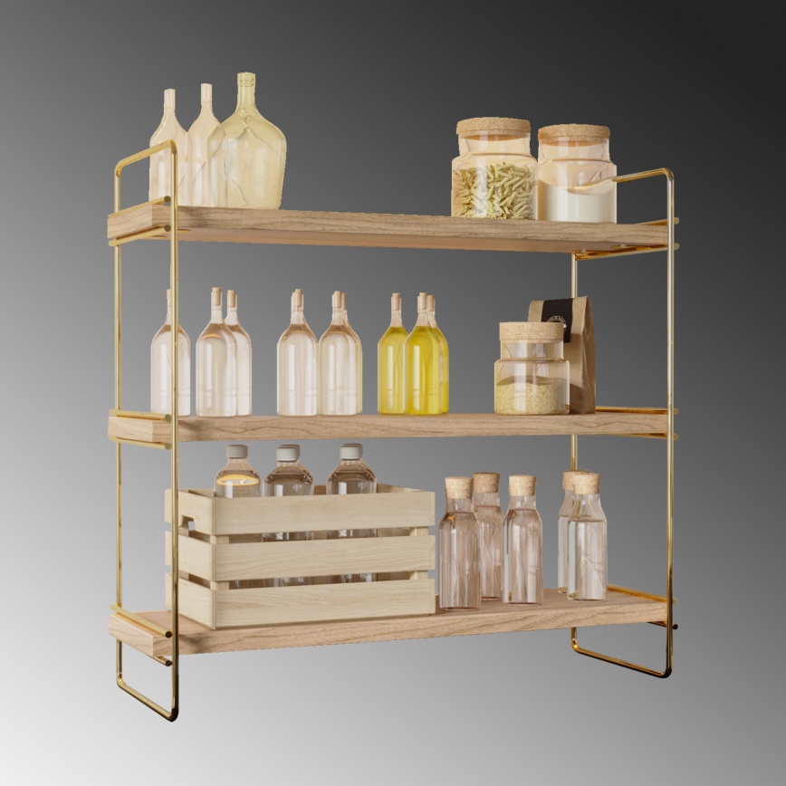 Organisateur d'étagère 45x40 cm doré/marron