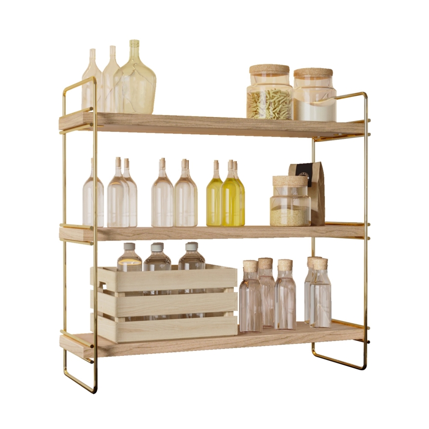 Organisateur d'étagère 45x40 cm doré/marron