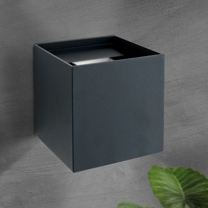 Applique murale extérieure CUBE 2xLED/3W/230V IP54 anthracite