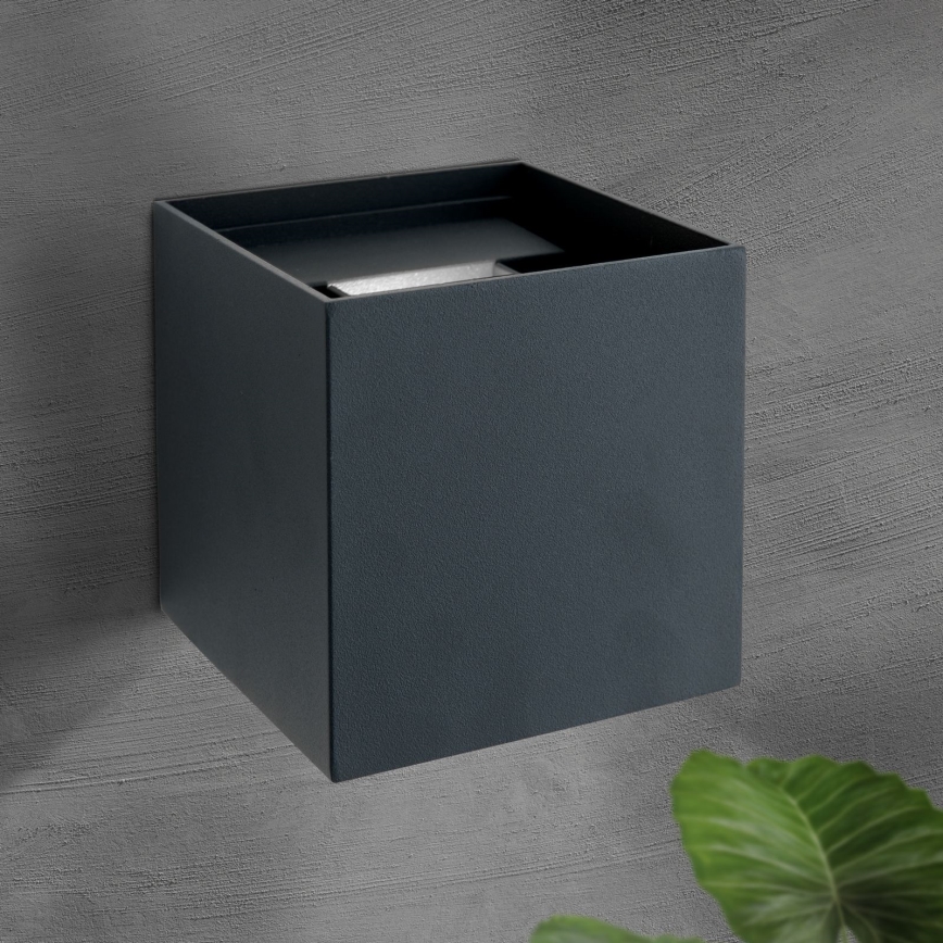 Applique murale extérieure CUBE 2xLED/3W/230V IP54 anthracite