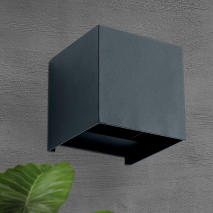 Applique murale extérieure CUBE 2xLED/3W/230V IP54 anthracite