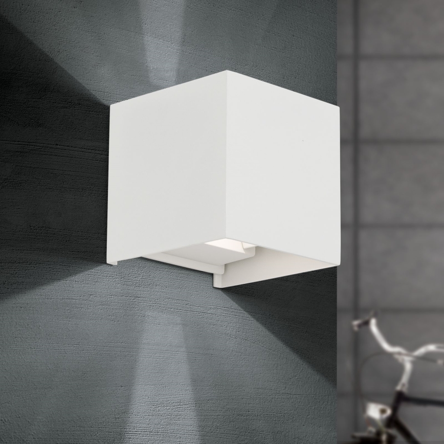 Applique murale extérieure CUBE 2xLED/3W/230V IP54 blanc