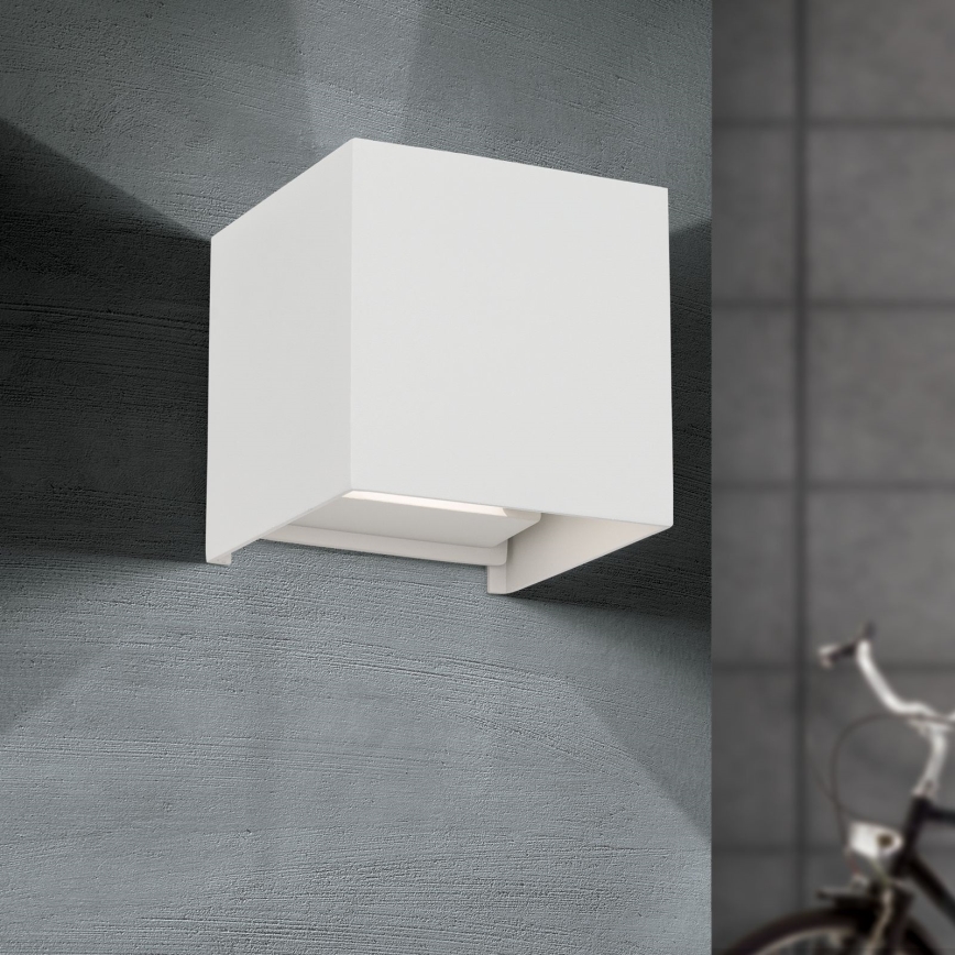 Applique murale extérieure CUBE 2xLED/3W/230V IP54 blanc