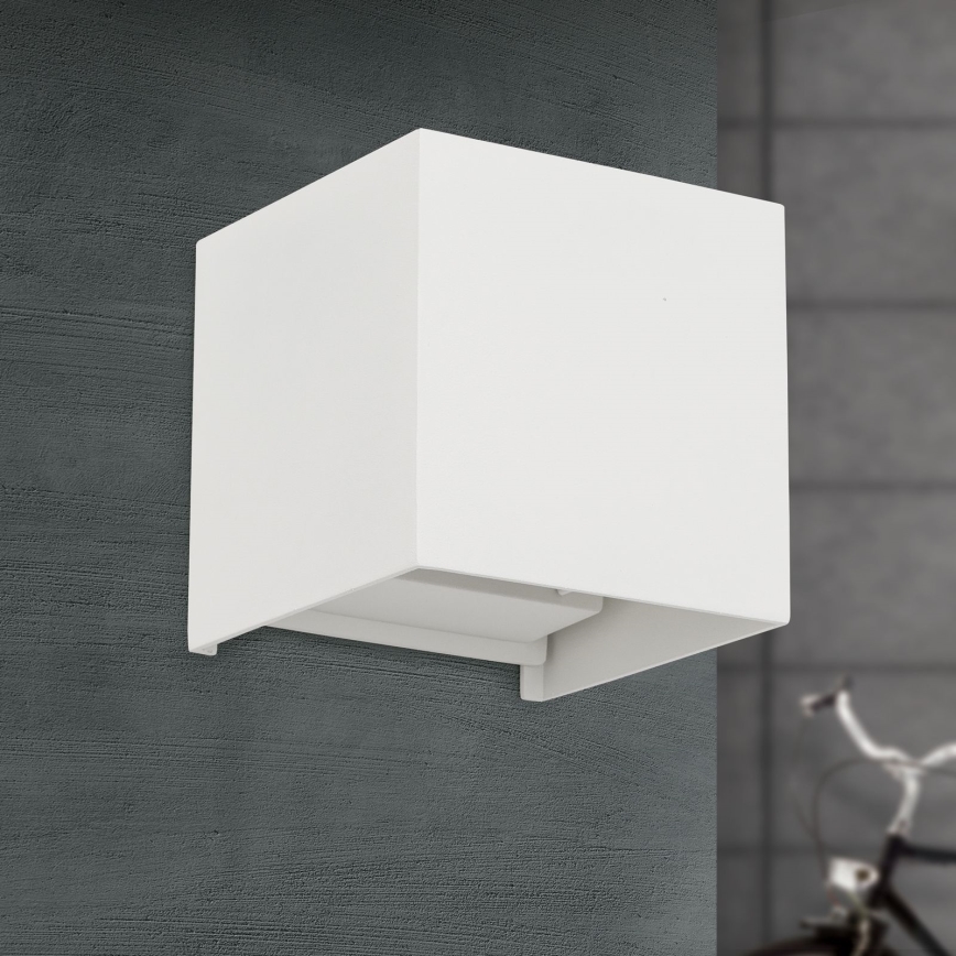Applique murale extérieure CUBE 2xLED/3W/230V IP54 blanc