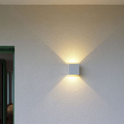 Applique murale extérieure CUBE 2xLED/3W/230V IP54 blanc