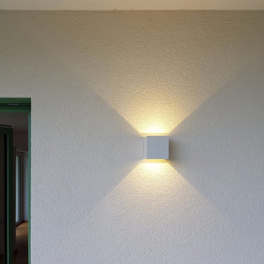 Applique murale extérieure CUBE 2xLED/3W/230V IP54 blanc