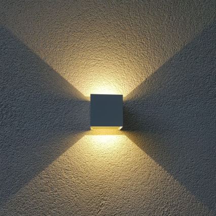 Applique murale extérieure CUBE 2xLED/3W/230V IP54 blanc