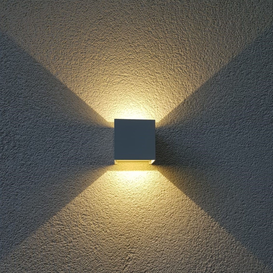 Applique murale extérieure CUBE 2xLED/3W/230V IP54 blanc