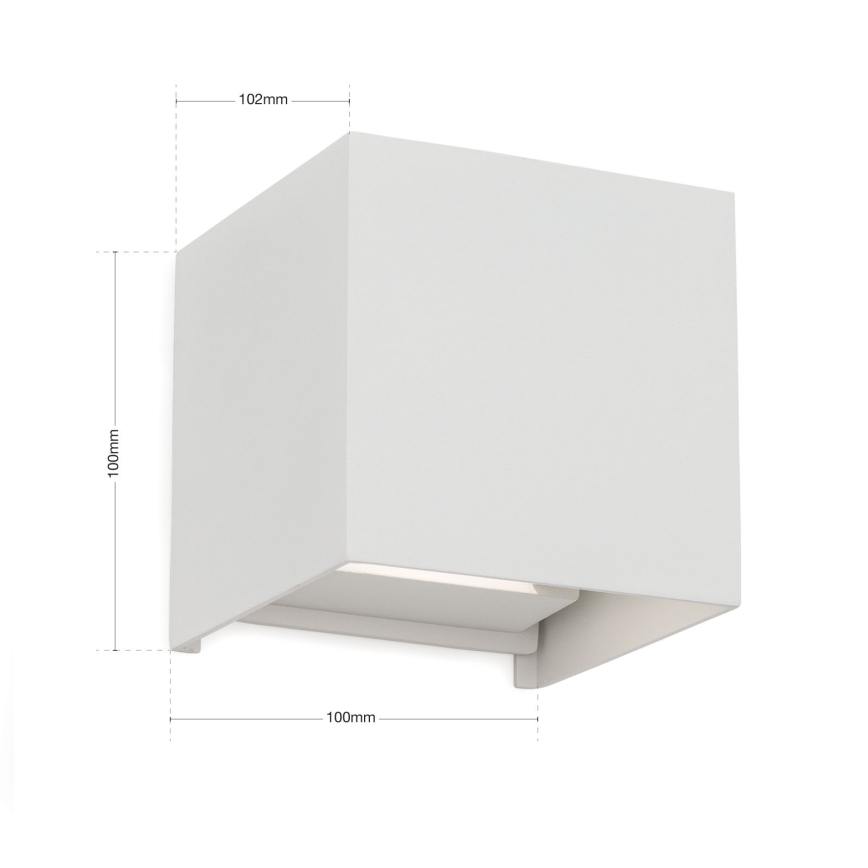 Applique murale extérieure CUBE 2xLED/3W/230V IP54 blanc