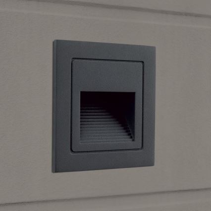 Luminaire encastrable LORO LED/2W/230V IP65 anthracite