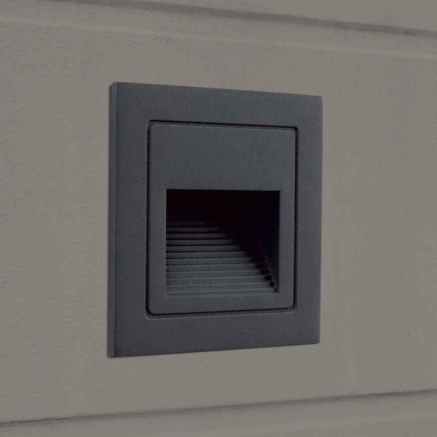 Luminaire encastrable LORO LED/2W/230V IP65 anthracite