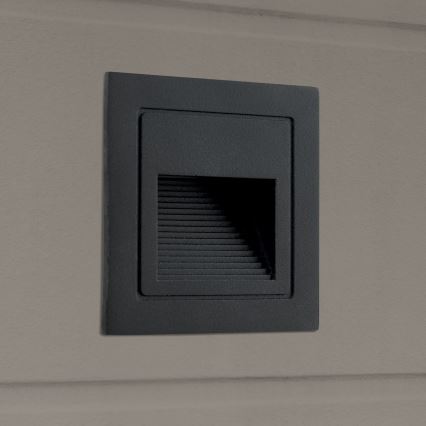 Luminaire encastrable LORO LED/2W/230V IP65 noir
