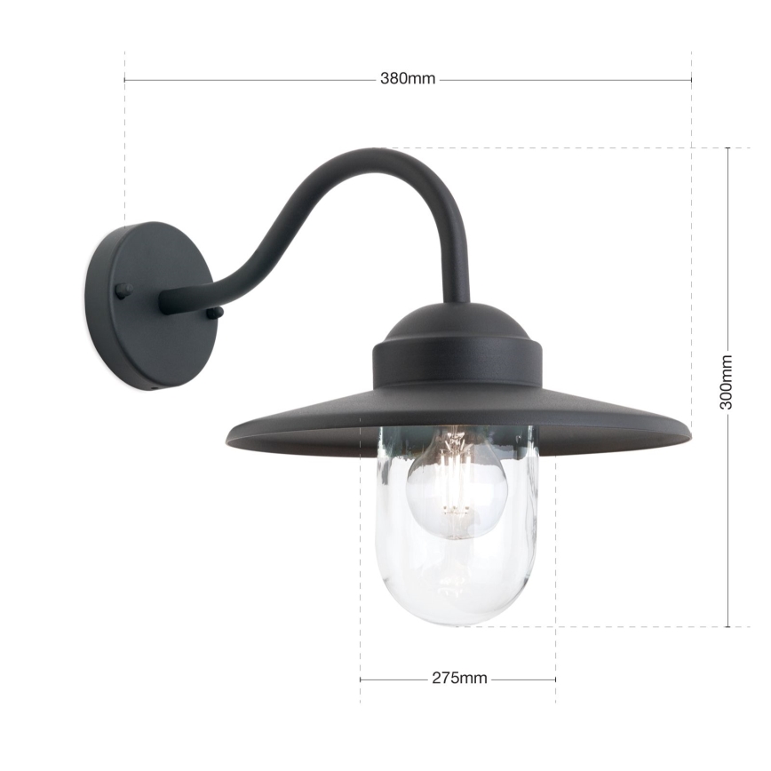 Applique murale extérieure EDWARD 1xE27/60W/230V IP44 noir