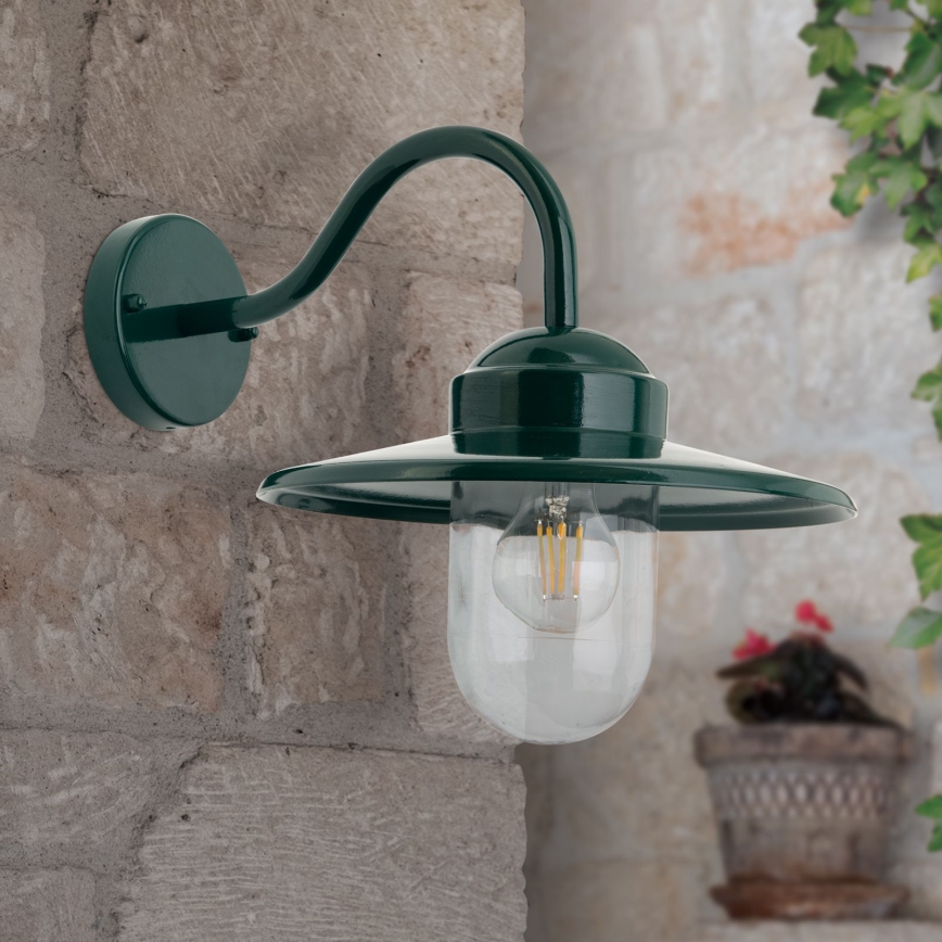 Applique murale extérieure EDWARD 1xE27/60W/230V IP44 vert