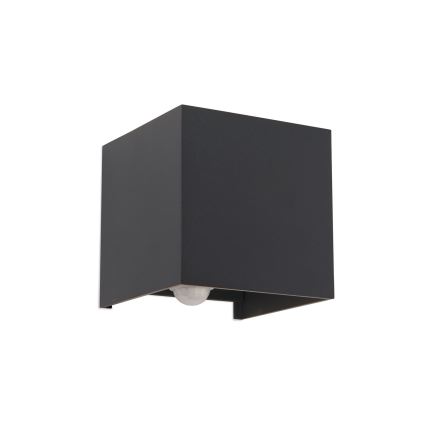 Applique murale extérieure avec détecteur de mouvement et de crépuscule CUBE-S LED/13W/230V IP54 anthracite