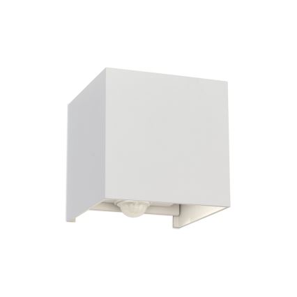 Applique murale extérieure avec détecteur de mouvement et de crépuscule CUBE-S LED/13W/230V IP54 blanc