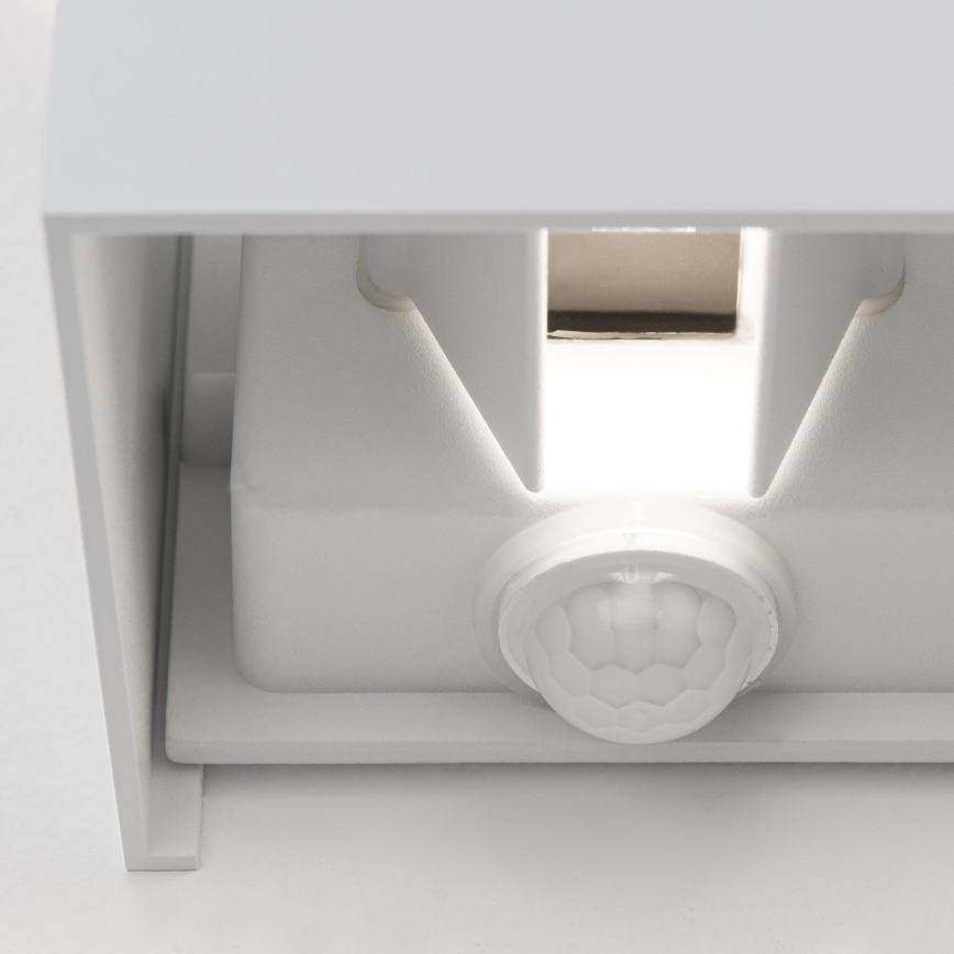 Applique murale extérieure avec détecteur de mouvement et de crépuscule CUBE-S LED/13W/230V IP54 blanc
