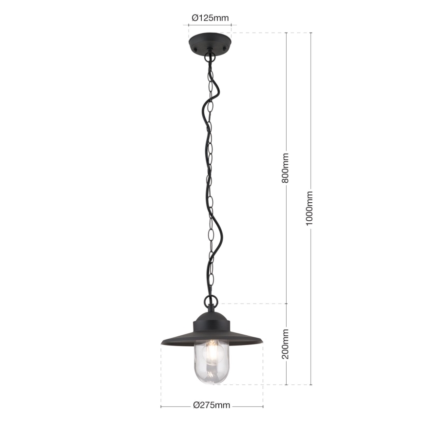 Suspension d'extérieur EDWARD 1xE27/60W/230V IP44 anthracite