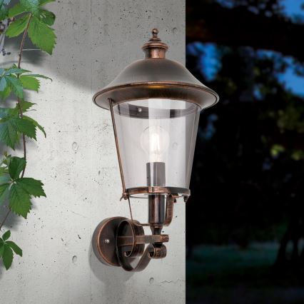 Applique murale extérieure KENZO 1xE27/100W/230V IP44 bronze/patine
