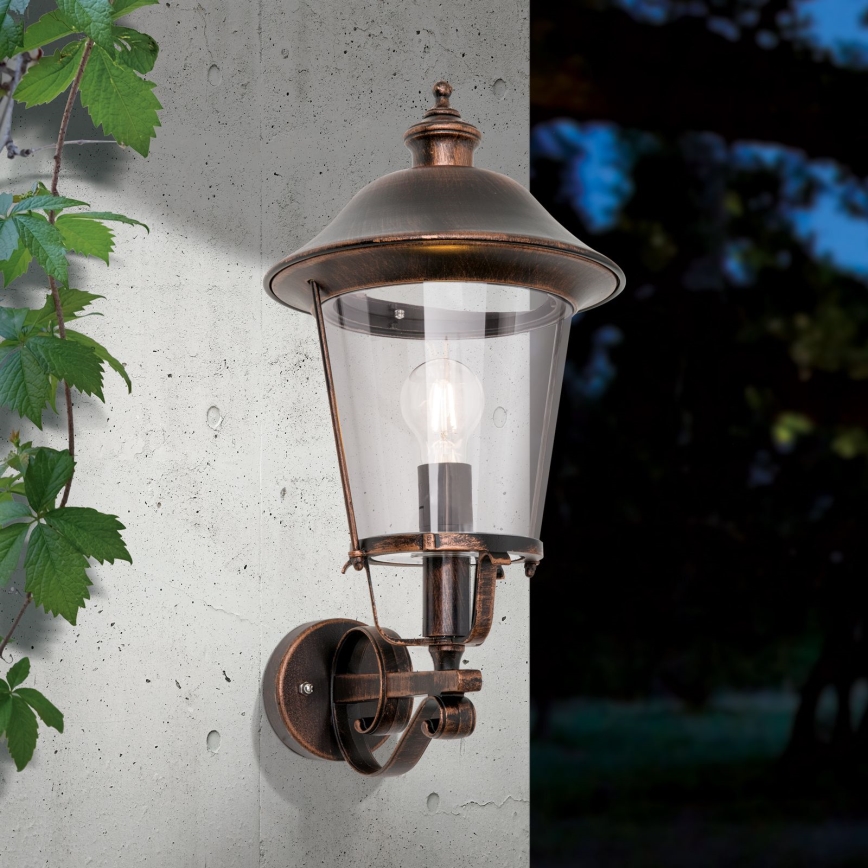 Applique murale extérieure KENZO 1xE27/100W/230V IP44 bronze/patine