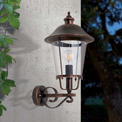 Applique murale extérieure KENZO 1xE27/100W/230V IP44 bronze/patine