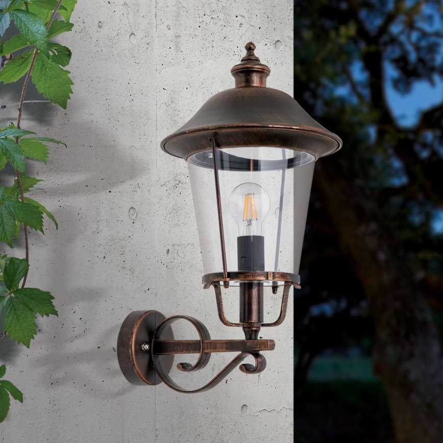Applique murale extérieure KENZO 1xE27/100W/230V IP44 bronze/patine
