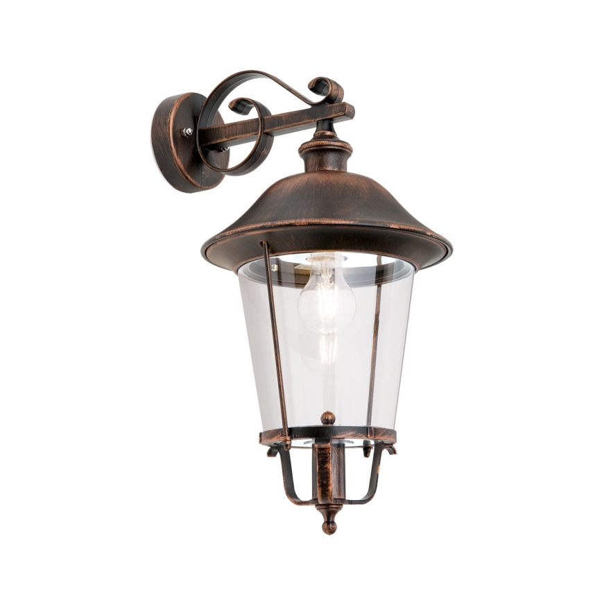 Applique murale extérieure KENZO 1xE27/100W/230V IP44 bronze/patine