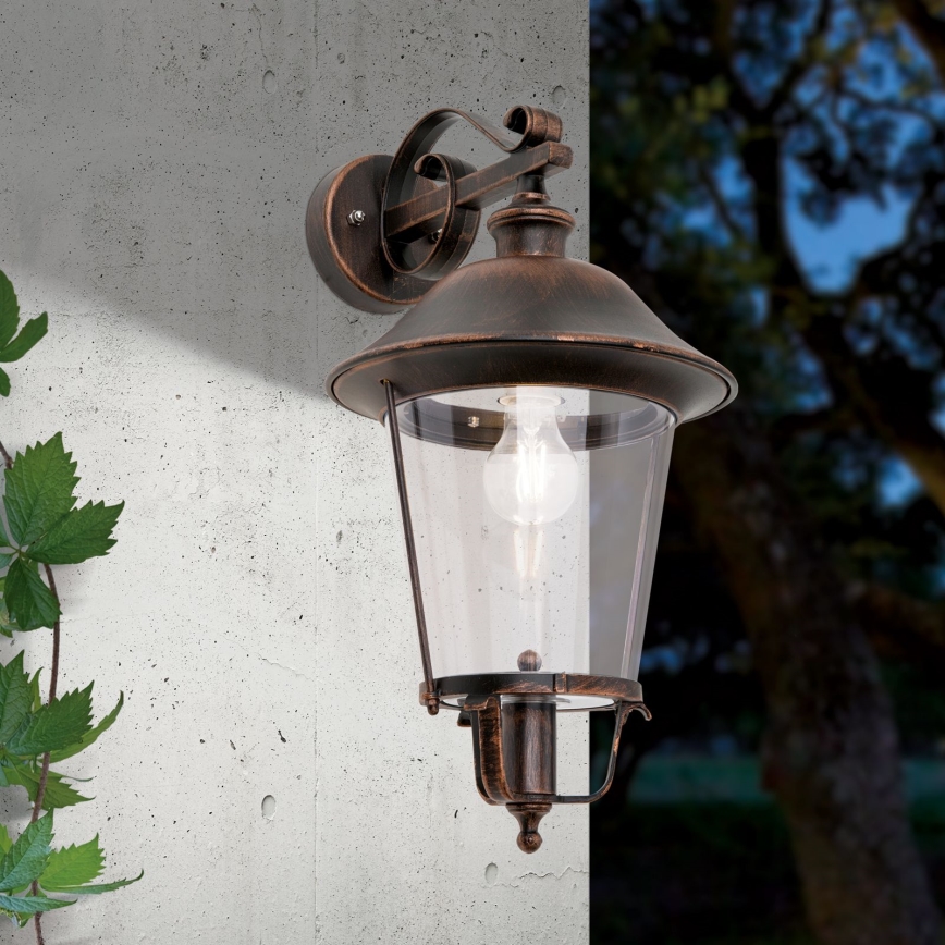 Applique murale extérieure KENZO 1xE27/100W/230V IP44 bronze/patine