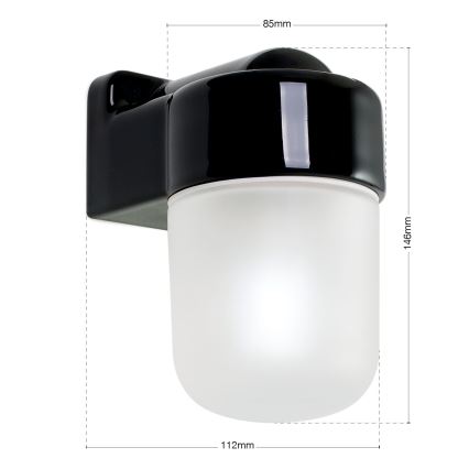 Applique murale OSTIA 1xE27/40W/230V noire