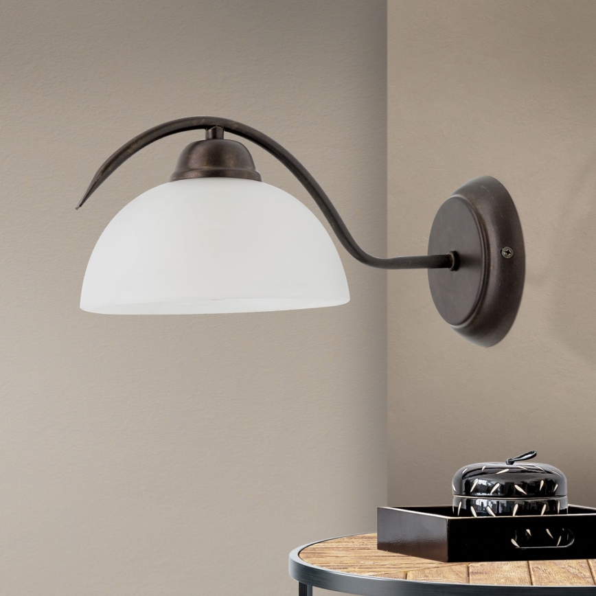 Applique murale RULA 1xE27/40W/230V blanc/bronze