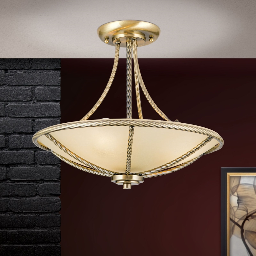 Suspension-barre MAURO 3xE27/60W/230V d. 42 cm bronze