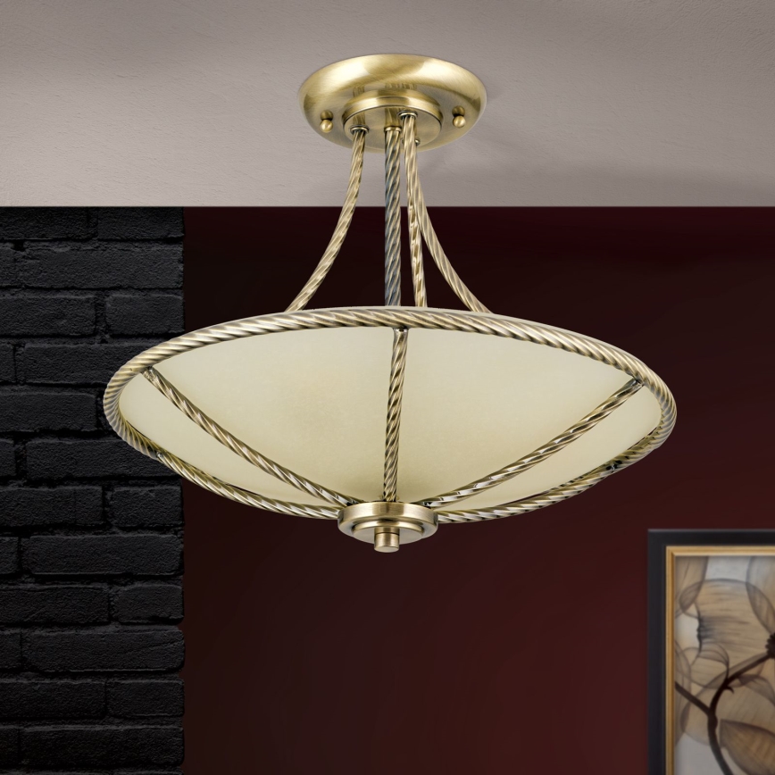Suspension-barre MAURO 3xE27/60W/230V d. 42 cm bronze