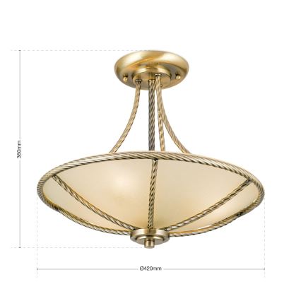 Suspension-barre MAURO 3xE27/60W/230V d. 42 cm bronze