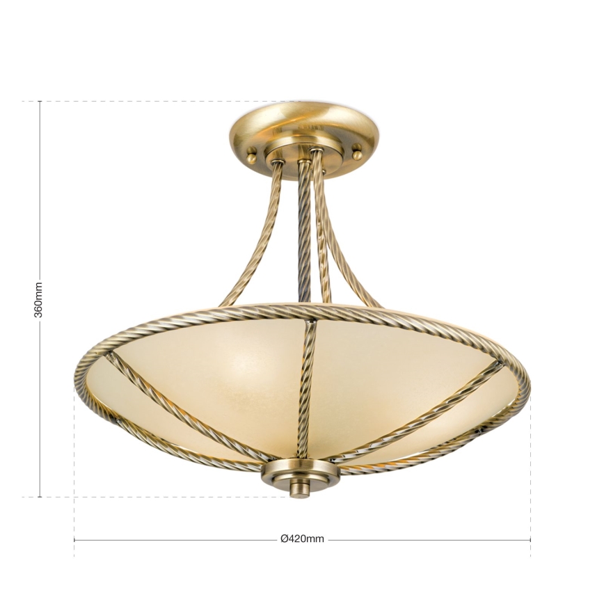 Suspension-barre MAURO 3xE27/60W/230V d. 42 cm bronze
