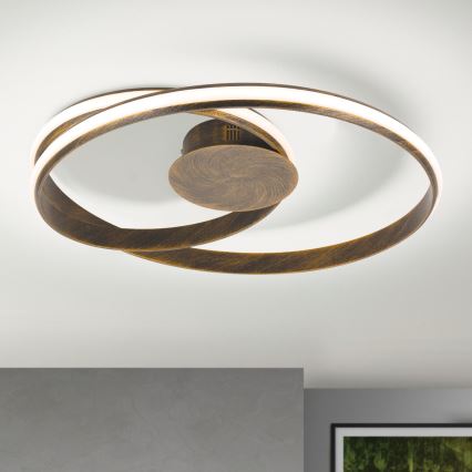 Plafonnier à intensité variable CIRCUS LED/30W/230V marron/patine