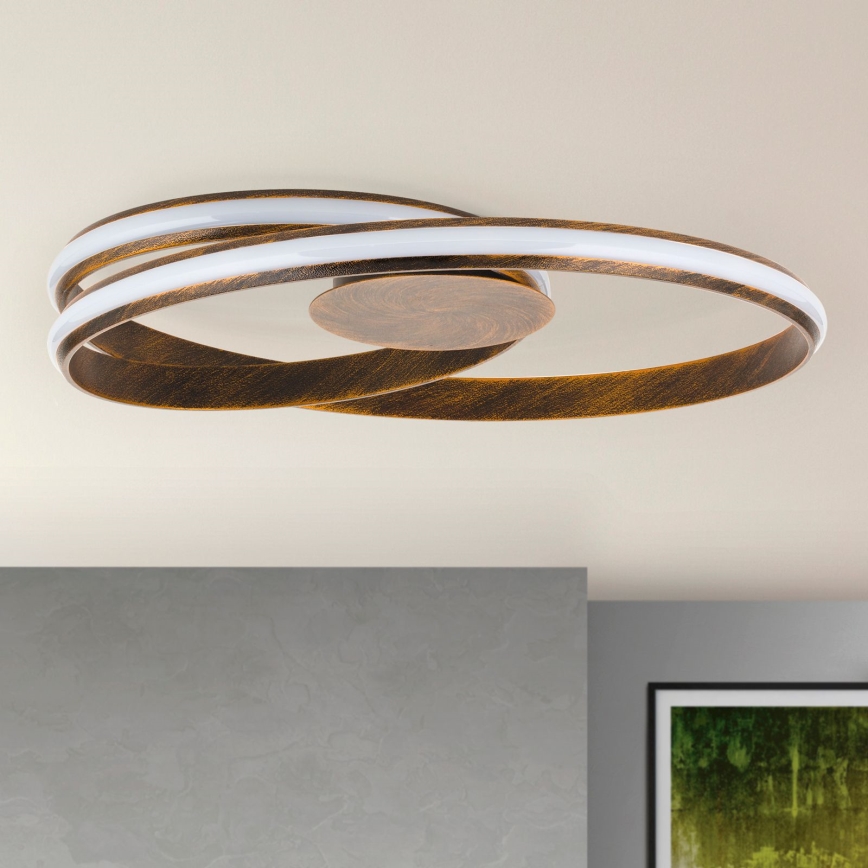 Plafonnier à intensité variable CIRCUS LED/30W/230V marron/patine