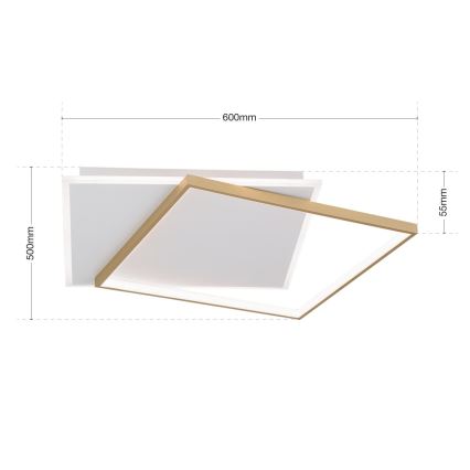 Plafonnier à intensité variable EMANUEL LED/50W/230V blanc/doré