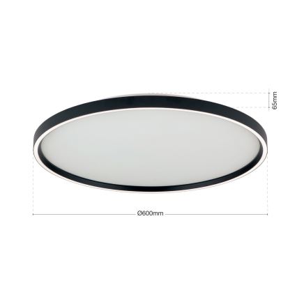 Plafonnier à intensité variable MASCA LED/47W/230V 2700/3350/4000K d. 60 cm noir