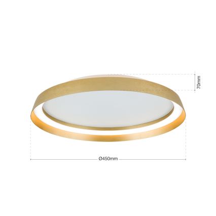 Plafonnier à intensité variable MANTA LED/38W/230V 2700/3000/4000K d. 45 cm doré
