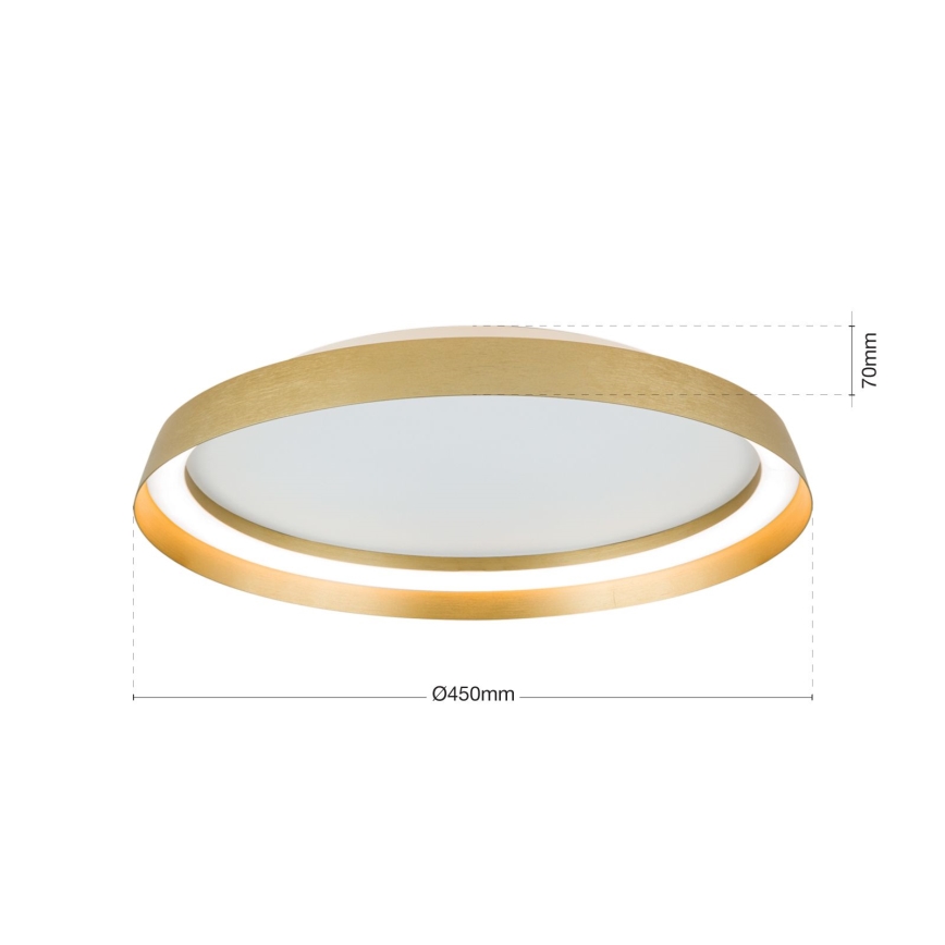 Plafonnier à intensité variable MANTA LED/38W/230V 2700/3000/4000K d. 45 cm doré
