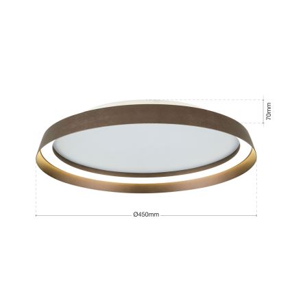 Plafonnier à intensité variable MANTA LED/38W/230V 2700/3000/4000K d. 45 cm marron
