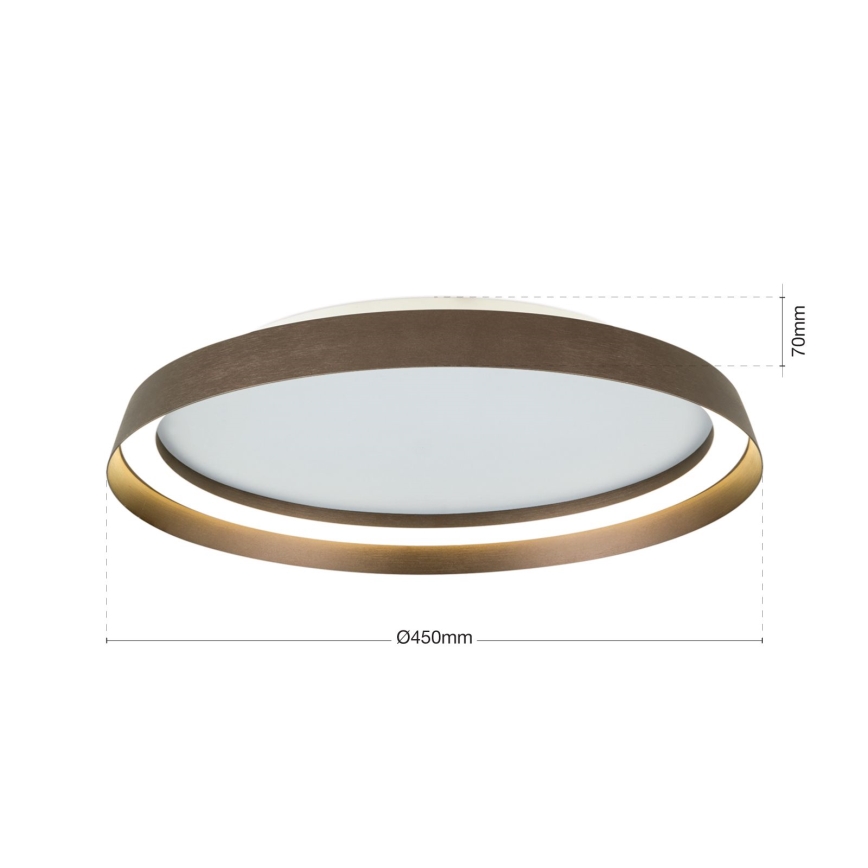 Plafonnier à intensité variable MANTA LED/38W/230V 2700/3000/4000K d. 45 cm marron